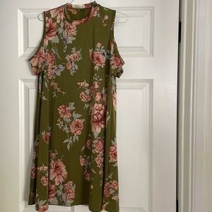 Floral open shoulder dress